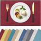 Homaxy Cloths Placemats for Dining Table Set of 4, Heat Resistant Washable Cotton Linen Blend Table Mats, Easy to Clean Place Mats for Indoor Outdoor Party Kitchen Decoration, 13" x 19", Red