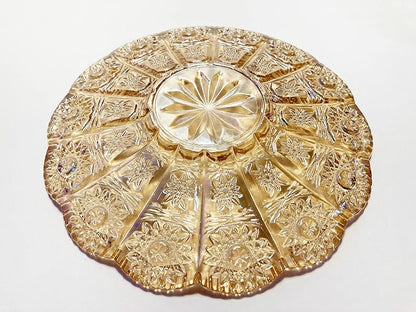 Mazeology Vintage Embossed Sunflower Flower Design Set of Two Amber Pressed - Image 7