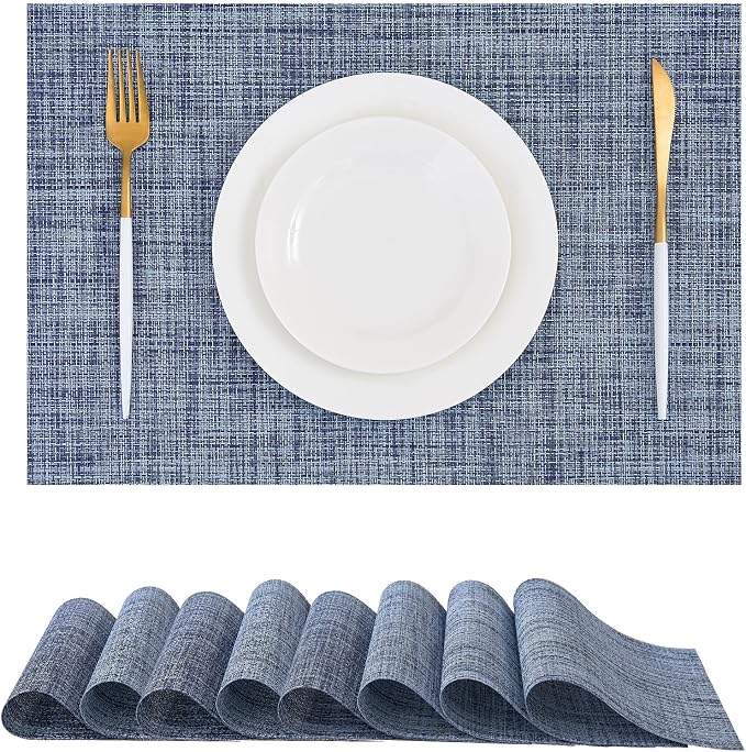 Leetaltree Deep Navy Woven Placemats Set of 8 by Leetaltree-ArtatEveryTable