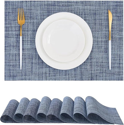 Leetaltree Deep Navy Woven Placemats Set of 8 by Leetaltree-ArtatEveryTable