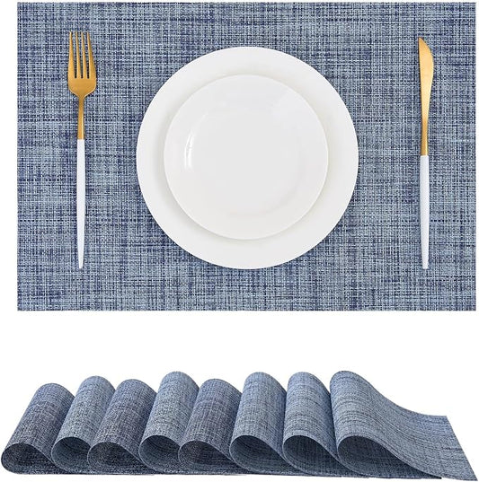 Leetaltree Deep Navy Woven Placemats Set of 8 by Leetaltree-ArtatEveryTable