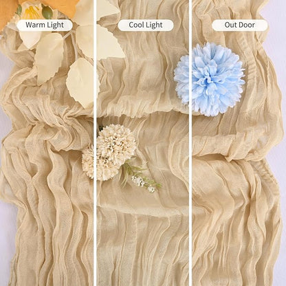 25 Pack Beige Table Runner 17 x 108inch Cheesecloth Table Runner Boho Gauze - Image 6