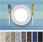 LEXMORE Placemats Set of 8 Vinyl/Plastic Woven Place Mats for Kitchen Table Indoor/Outdoor Washable Placemat Wipeable Dining Table Mats(Ocean Geode)