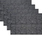 Placemats Set of 4 Plastic Vinyl Place Mats No-Slip Wipeable Table Mats Daily Use Patio Kitchen Decoration (18"x12", Black)