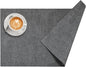 DOLOPL Placemats Set of 4, Reversible Wipeable & Heat Resistant Place Mats, Modern Faux Leather Table Mats for Kitchen, Neutral Waterproof Tablemats for Dining Table Decor, Wedding, Party(Charcoal)