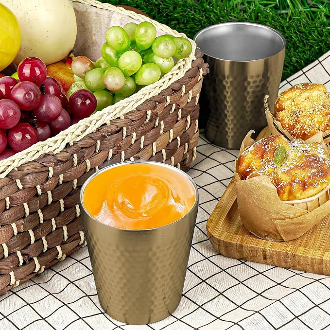 Adorila 10oz Stainless Steel Cups 4 Pack, Anti-Jam Ridge Design - Image 6