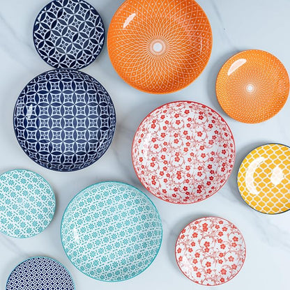 LEHAHA Porcelain Pasta Bowls, 32oz Ceramic Dinneware Dinner Bowls Set of 4 - Image 7