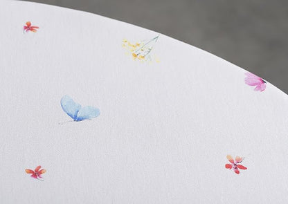 Maison d' Hermine Table Cloth Round Table 100% Cotton 63 Round Inches Tablecloth Reusable Decorative for Dining Room Farmhouse Home Valentines Day Decorations Spring Summer - Flower in The Field