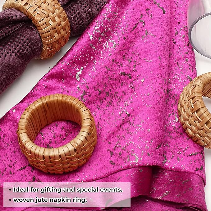 Braided Rattan Napkin Rings, Tan Brown | Woven rattan, napkin holders bulk - Image 7