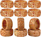 12-Piece Hand Woven Napkin Ring - Farmhouse Rustic Serviette Holder for Dining, Easter, Birthday, Thanksgiving, Christmas & Party Décor - Fall Rustic Rings, Napkin Holder Buckles(Brown) - CLEENTABLE