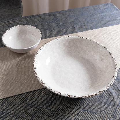 Melamine Large Serving Bowls Set of 2, 13.75" and 130 OZ Farmhouse BPA Free - Image 5