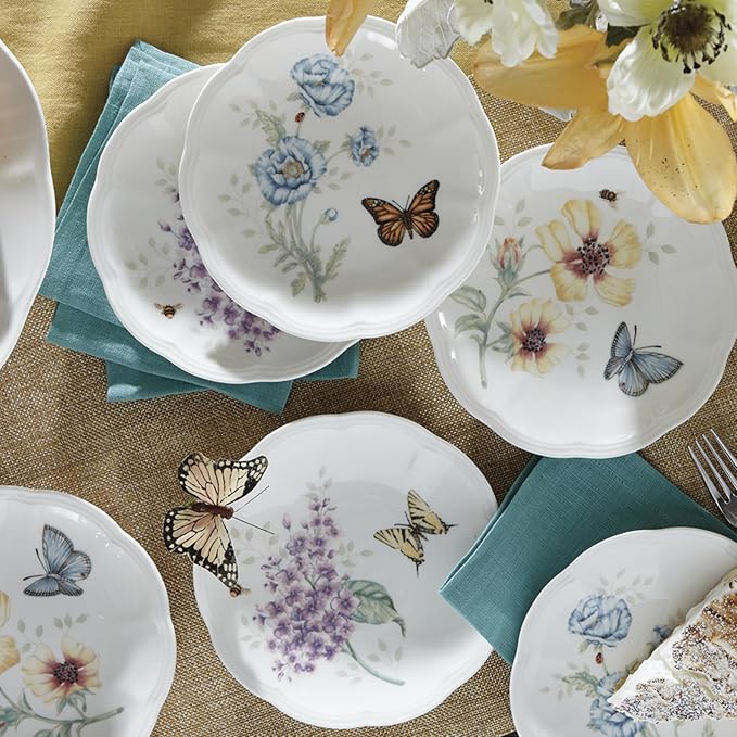 Lenox Butterfly Meadow 6-Piece Tidbit Plates, Dessert Plate Set - Image 5