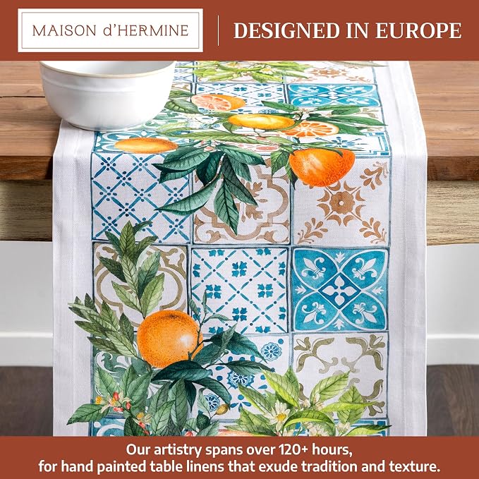 Maison d' Hermine Table Runner 100% Cotton 14.50" x 72" | Table Runners 72 - Image 2