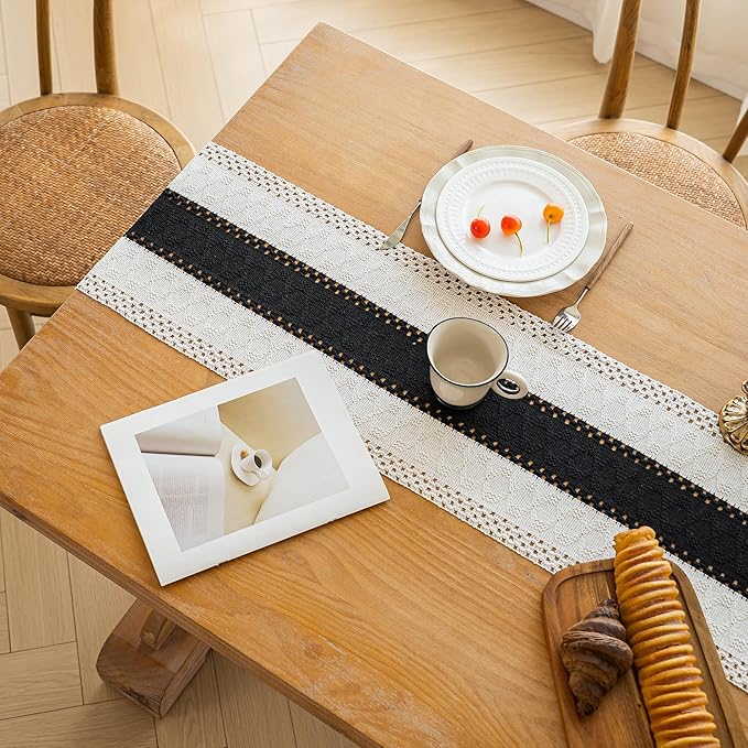 Farmhouse Table Runner for Home Decor 12x108 Black Fall Home Decor | 108Inches - Image 7