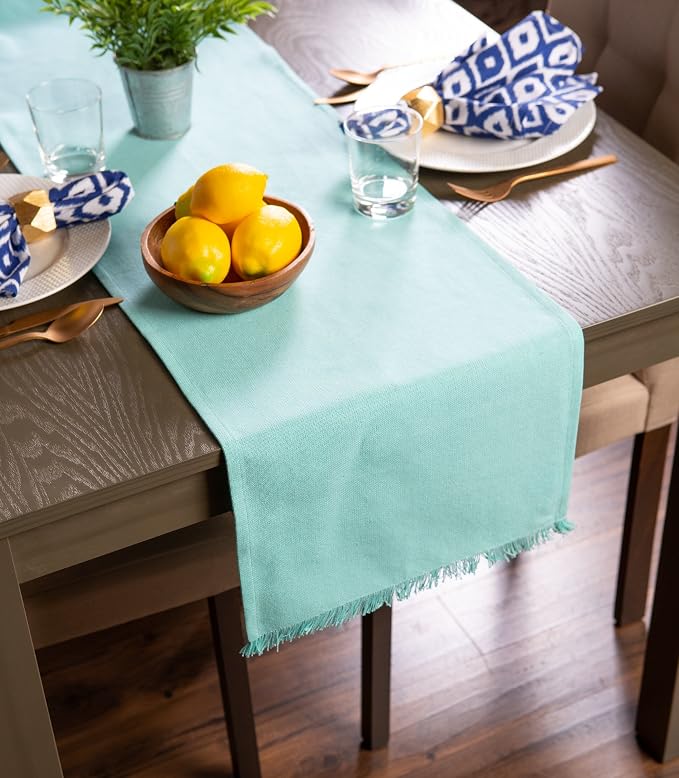 DII Everyday Collection, Fringed Solid Tabletop, Table Runner - Image 4