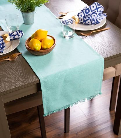 DII Everyday Collection, Fringed Solid Tabletop, Table Runner - Image 4