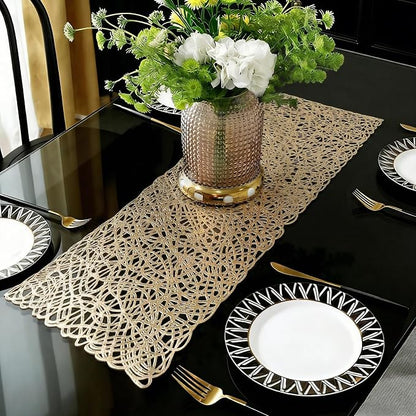 FAVE Gold Table Runners 36 Inches Short Table Runner Washable Table Mats | Heat by FAVE