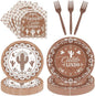 96 Pcs Cielito Lindo Party Decorations, Terracotta Tableware Set | Includes by EoBeCy