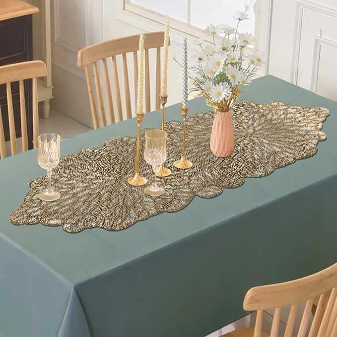 Hand Beaded Table Runner 13 x 36 Inch, Decorative Glass Bead Table Runner - Image 7