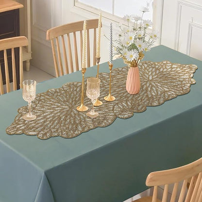 Hand Beaded Table Runner 13 x 36 Inch, Decorative Glass Bead Table Runner - Image 7