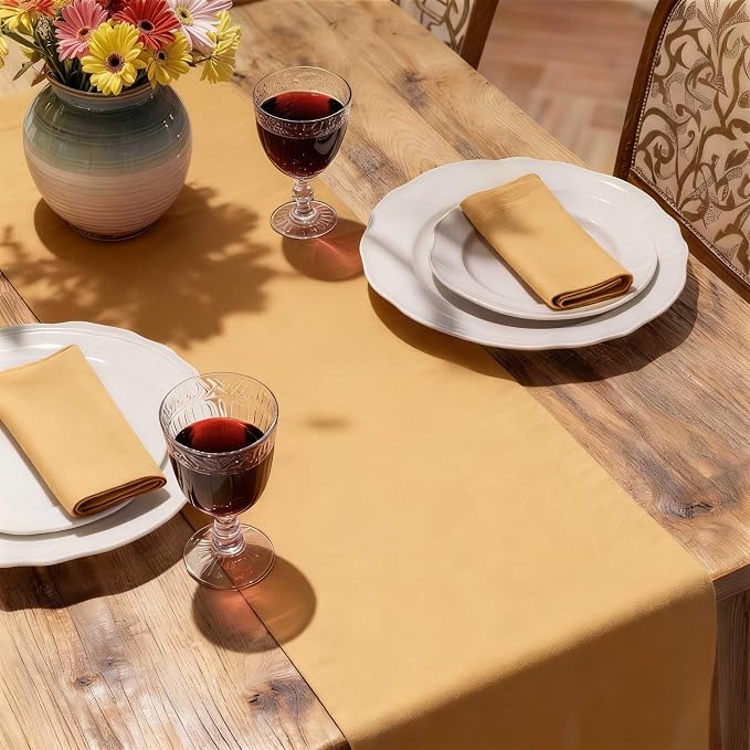 MEANMOY Gold Table Runner 36 Inches Long Waterproof Washable Table Runners | - Image 6
