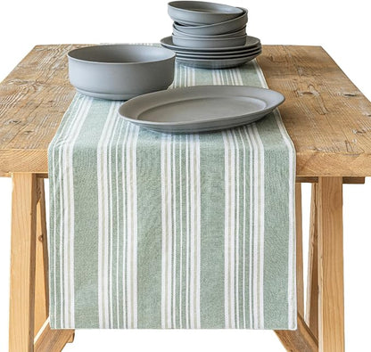 Over&Back 18x90 Woven Striped Table Runner by overback