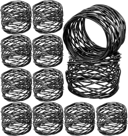 ALPHA Living HOME 12 Pcs Modern Metal Napkin Rings by ALPHALivingHOME
