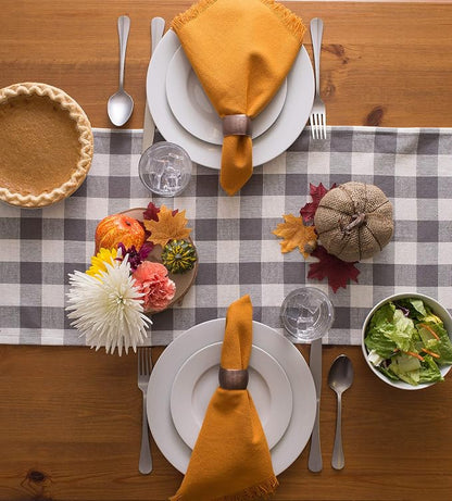 DII Everyday Collection, Fringed Solid Tabletop, Napkin Set, Pumpkin Spice - Image 9