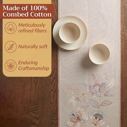 Maison d' Hermine Table Runner 100% Combed Cotton 14.5"x72" | Table Runners 72 - Image 4