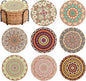 Cork Coasters Set of 8 with Holder, Colorful Drink Coasters by Puluole