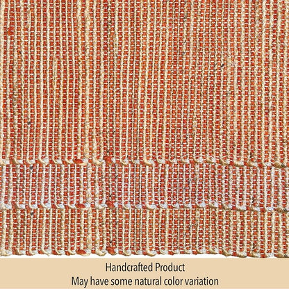 Natural Jute Table Runner, 13x48 Inch, Rust Orange | Vintage Boho Rustic Table - Image 6