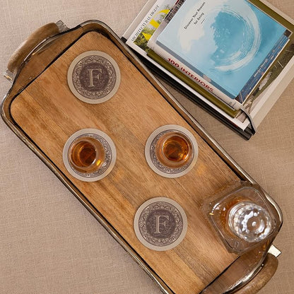 Thirstystone Monogram Letter Natural Sandstone Coaster 4 Pack | Manufactured in - Image 2