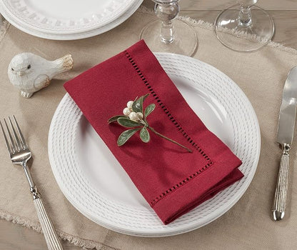 SARO LIFESTYLE Hemstitched Border Dinner Napkin - Image 4