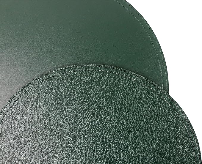 Set of 8 Faux Leather Round Placemats and Coasters, Disko Table Mats and Drink - Image 7