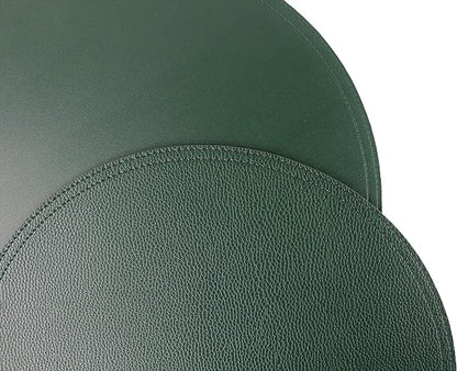 Set of 8 Faux Leather Round Placemats and Coasters, Disko Table Mats and Drink - Image 7