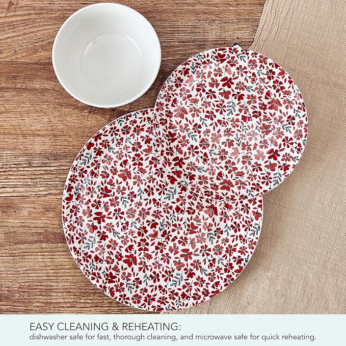 Pfaltzgraff Radiant Blossom 12 Piece Floral Stoneware Dinnerware Plate Bowl - Image 5