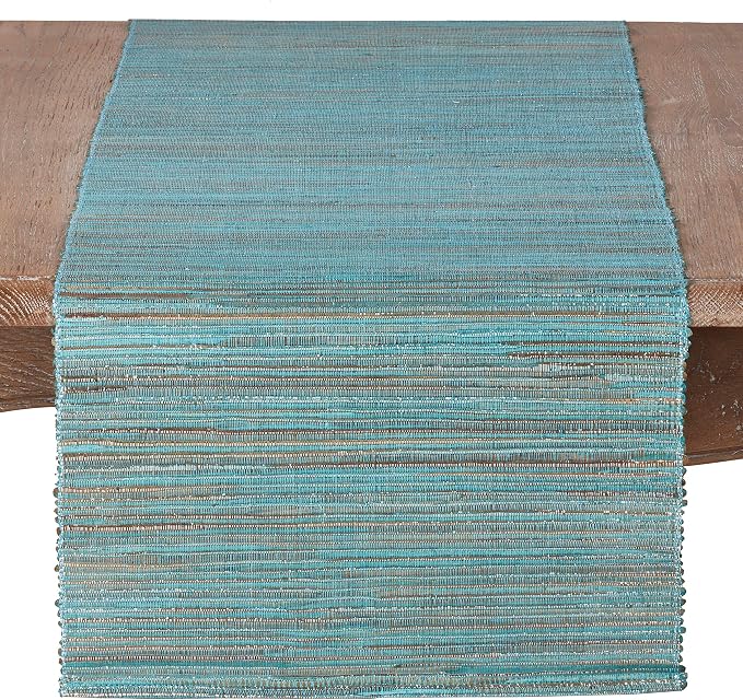 Saro Lifestyle Melaya Collection Shimmering Woven Nubby Table Runner by SaroLifestyle