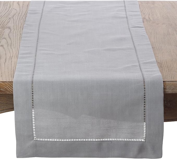 SARO LIFESTYLE Hemstitched Border Table Runner by SaroLifestyle