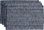 Sweet Home Collection 100% Cotton Placemats for Dining Room Rectangle Two Tone Woven Fabric 13" x 19" Soft Durable Table Mat Set, Set of 6, Navy