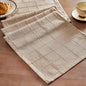 Linen Checked Farmhouse Table Runner, 13x108 Inches Taupe | Raised Grid Design by ZEEMARTONLINE