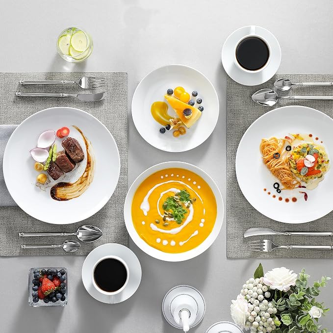 MALACASA 30-Piece Porcelain Dinnerware Set, Microwave & Dishwasher Safe - Image 6