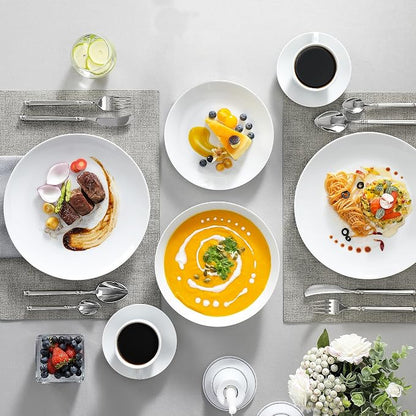 MALACASA 30-Piece Porcelain Dinnerware Set, Microwave & Dishwasher Safe - Image 6