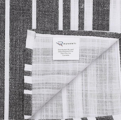 RUVANTI Cloth Napkins Set of 12 Cotton 100%, 20x20 Inches Napkins Cloth Washable, Soft, Absorbent. Cotton Napkins for Parties, Christmas, Thanksgiving, Weddings, Dinner Napkins Cloth - Grey Stripes