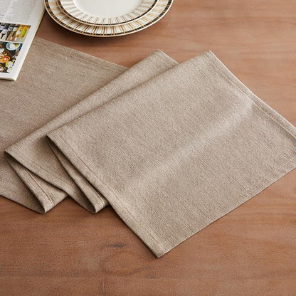 Rustic Cotton Linen Table Runner, 13x108 Inches Cocoa Brown | Farmhouse Style - Image 2