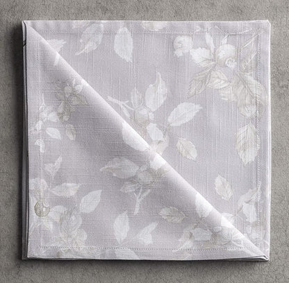 Maison d' Hermine Cloth Napkins Set of 4 100% Cotton for Thanksgiving Christmas Decorations Everyday Reusable Square Fall Napkins Cloth Washable Dinner Party (Equinoxe - Grey, 20"x20")