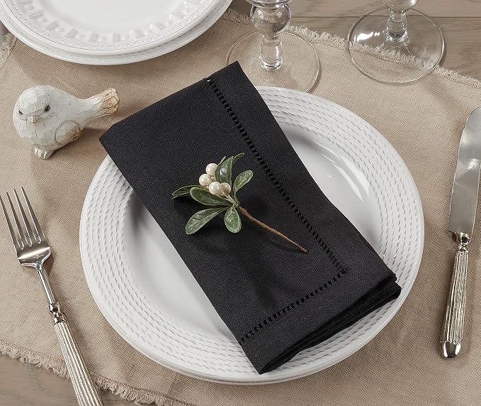 SARO LIFESTYLE Hemstitched Border Dinner Napkin - Image 2