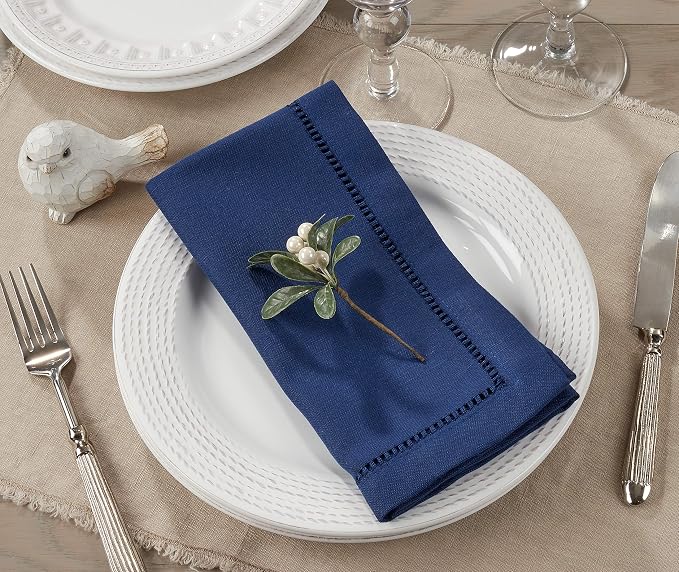 SARO LIFESTYLE Hemstitched Border Dinner Napkin - Image 4