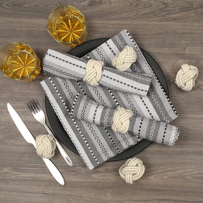 ALPHA Living HOME Handcrafted Napkin Rings Set of 12 - Image 4