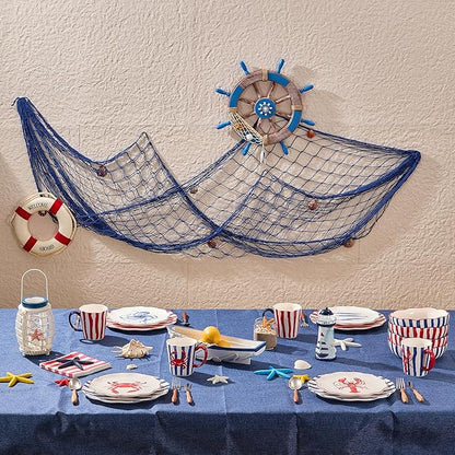 Bico Ocean Wonders Scalloped Dinner Plates Set of 4, 11 Inch Large Ceramic Plates for Pasta, Steak, Stylish Serving Dishes, Microwave and Dishwasher Safe, Gift for Housewarming and Thanksgiving