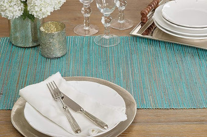 Saro Lifestyle Melaya Collection Shimmering Woven Nubby Table Runner - Image 5